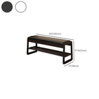 Banc d'entrée en bois massif recouvert de tissu noir avec rangement