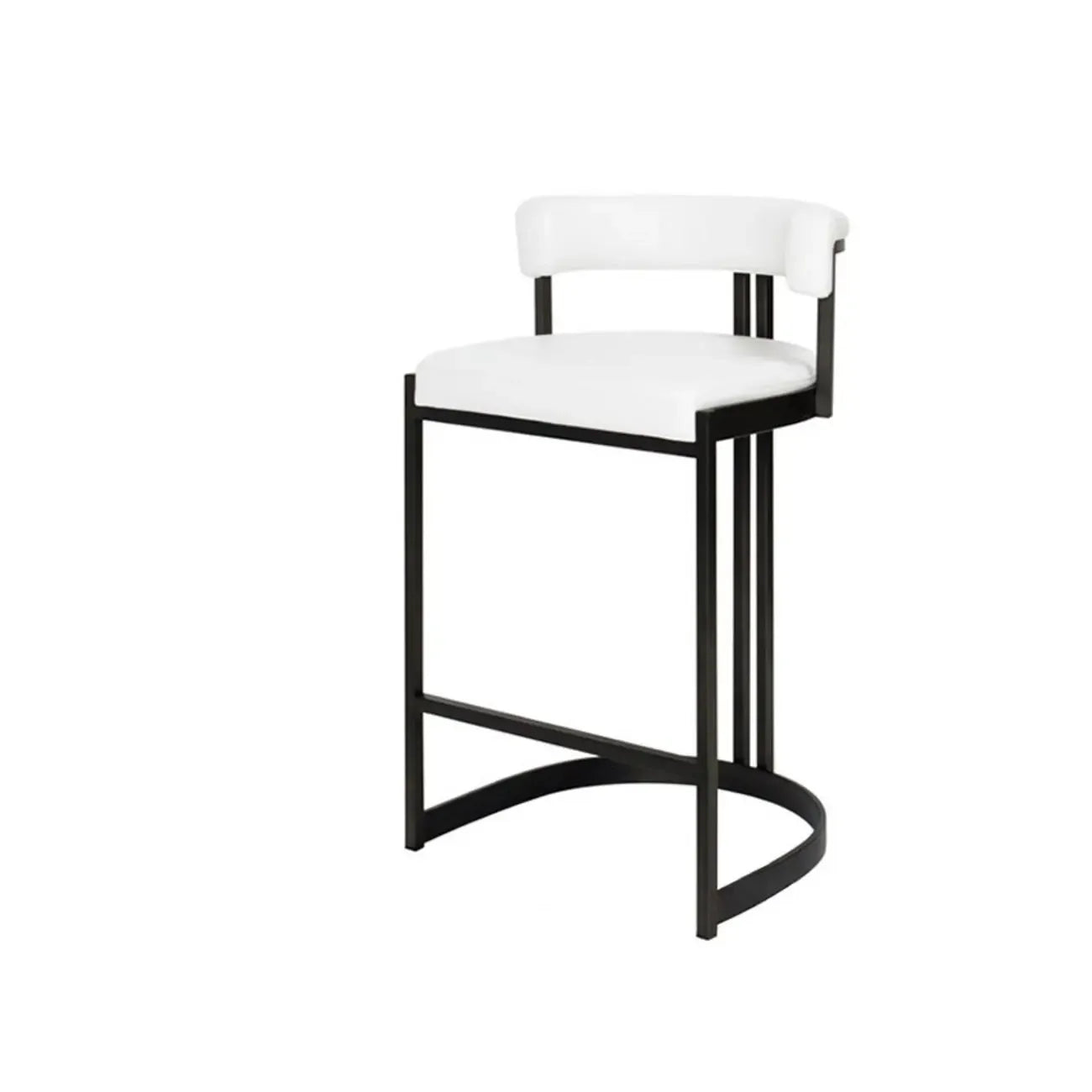 Tabouret de bar traîneau doré luxueux avec coussin en métal