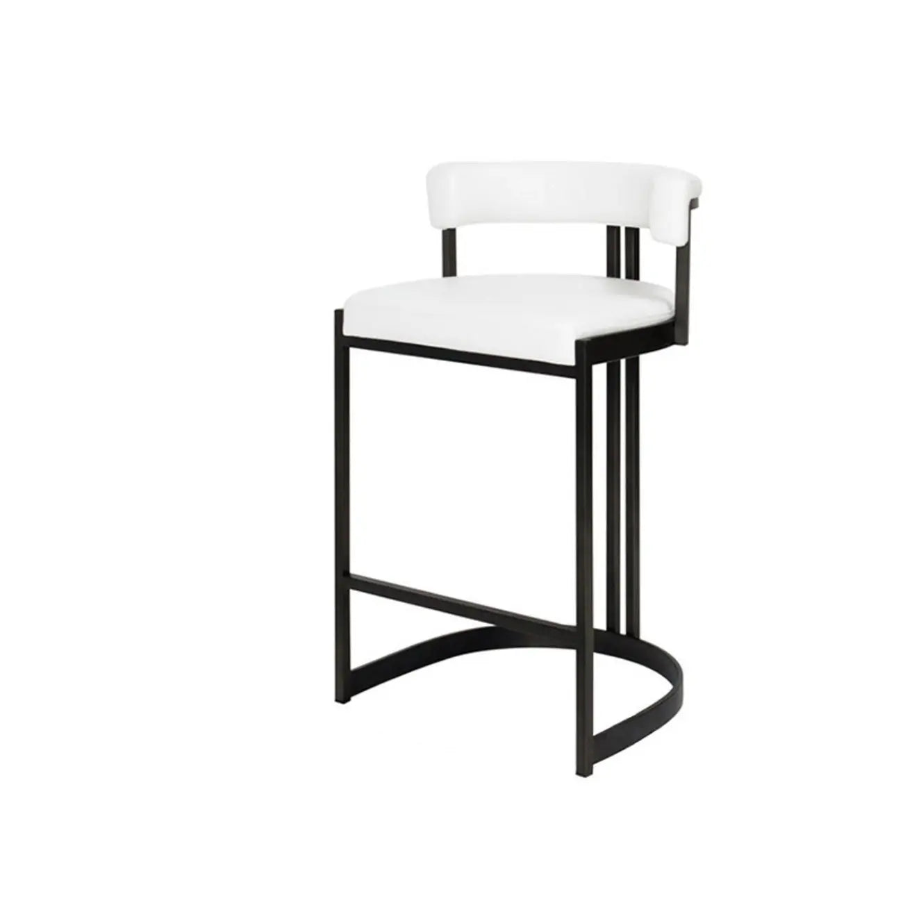 Tabouret de bar traîneau doré luxueux avec coussin en métal