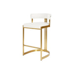 Tabouret de bar traîneau doré luxueux avec coussin en métal