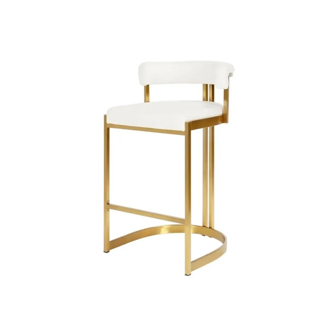 Tabouret de bar traîneau doré luxueux avec coussin en métal