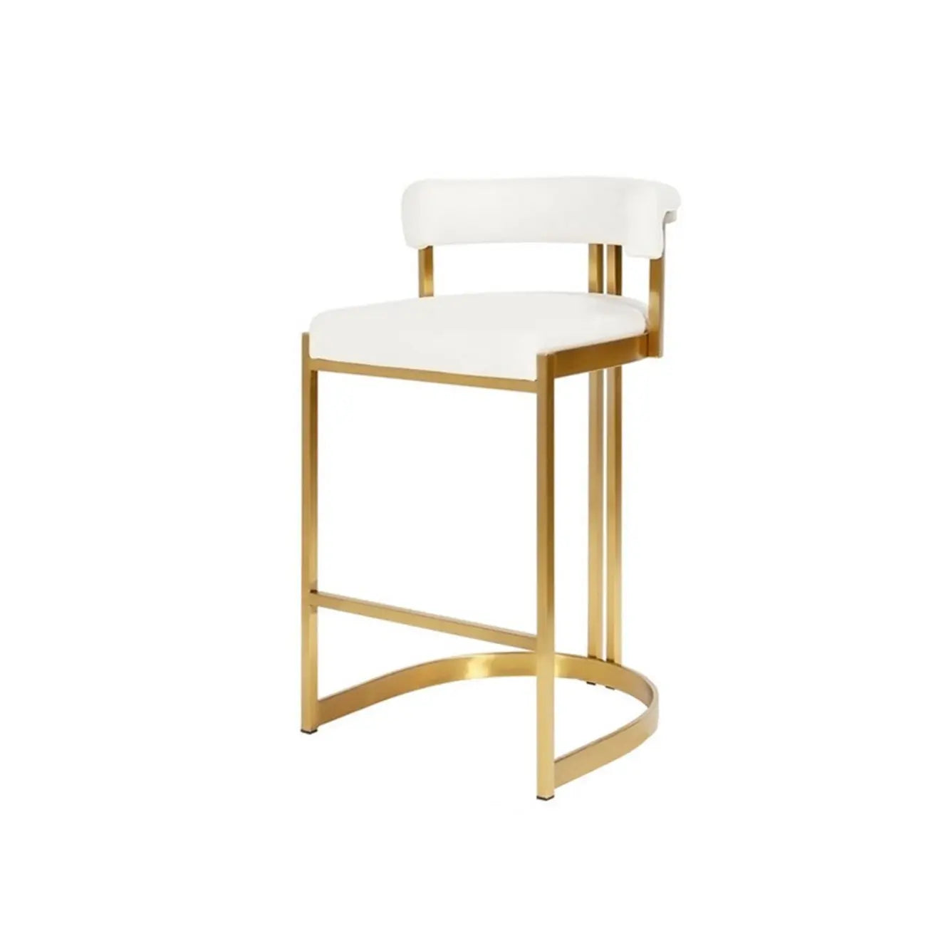 Tabouret de bar traîneau doré luxueux avec coussin en métal
