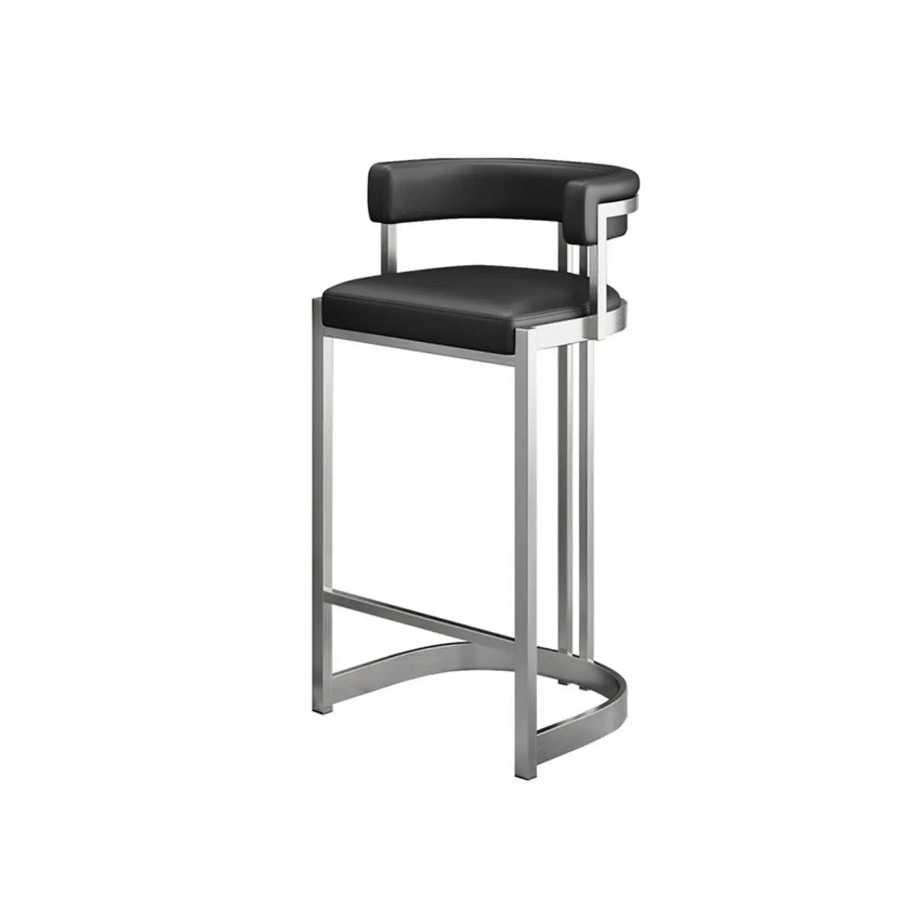 Tabouret de bar traîneau doré luxueux avec coussin en métal