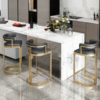 Tabouret de bar traîneau doré luxueux avec coussin en métal
