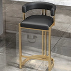 Tabouret de bar traîneau doré luxueux avec coussin en métal