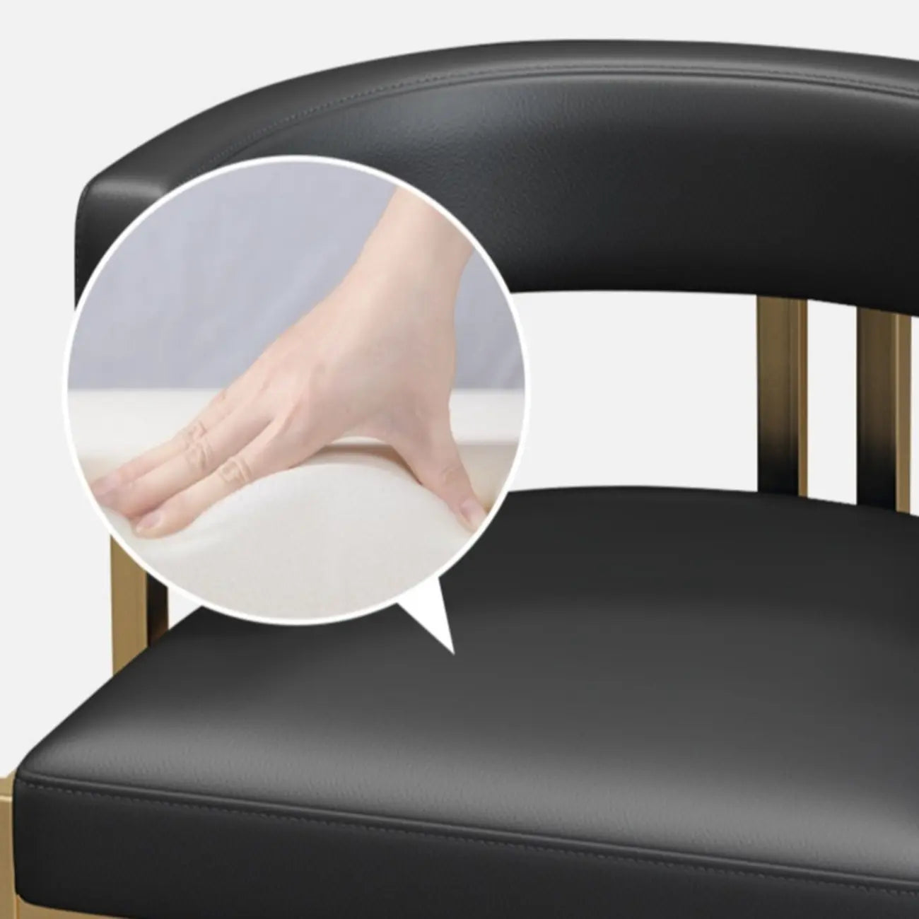 Tabouret de bar traîneau doré luxueux avec coussin en métal