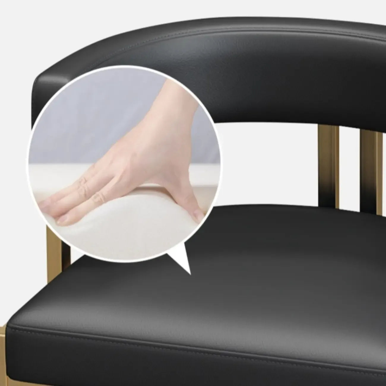 Tabouret de bar traîneau doré luxueux avec coussin en métal