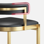 Tabouret de bar traîneau doré luxueux avec coussin en métal