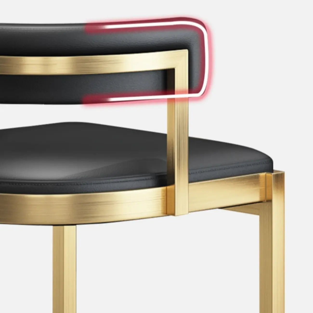 Tabouret de bar traîneau doré luxueux avec coussin en métal
