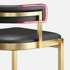 Tabouret de bar traîneau doré luxueux avec coussin en métal