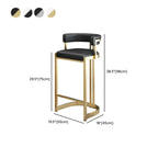 Tabouret de bar traîneau doré luxueux avec coussin en métal