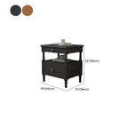 Table de chevet rectangulaire classique à 3 niveaux en bois noir