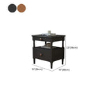 Table de chevet rectangulaire classique à 3 niveaux en bois noir