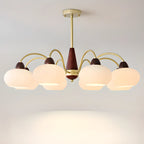 Lustre élégant classique avec abat-jour tambour en verre doré