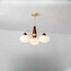 Lustre élégant classique avec abat-jour tambour en verre doré