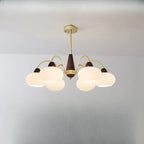 Lustre élégant classique avec abat-jour tambour en verre doré