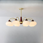 Lustre élégant classique avec abat-jour tambour en verre doré