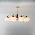 Lustre élégant classique avec abat-jour tambour en verre doré