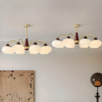 Lustre élégant classique avec abat-jour tambour en verre doré
