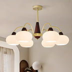 Lustre élégant classique avec abat-jour tambour en verre doré