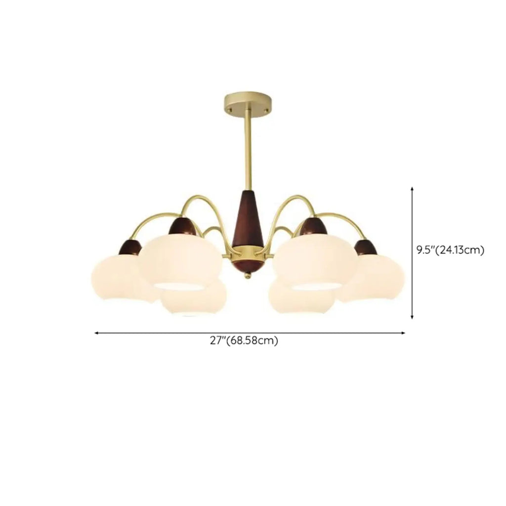 Lustre élégant classique avec abat-jour tambour en verre doré