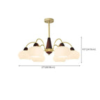 Lustre élégant classique avec abat-jour tambour en verre doré