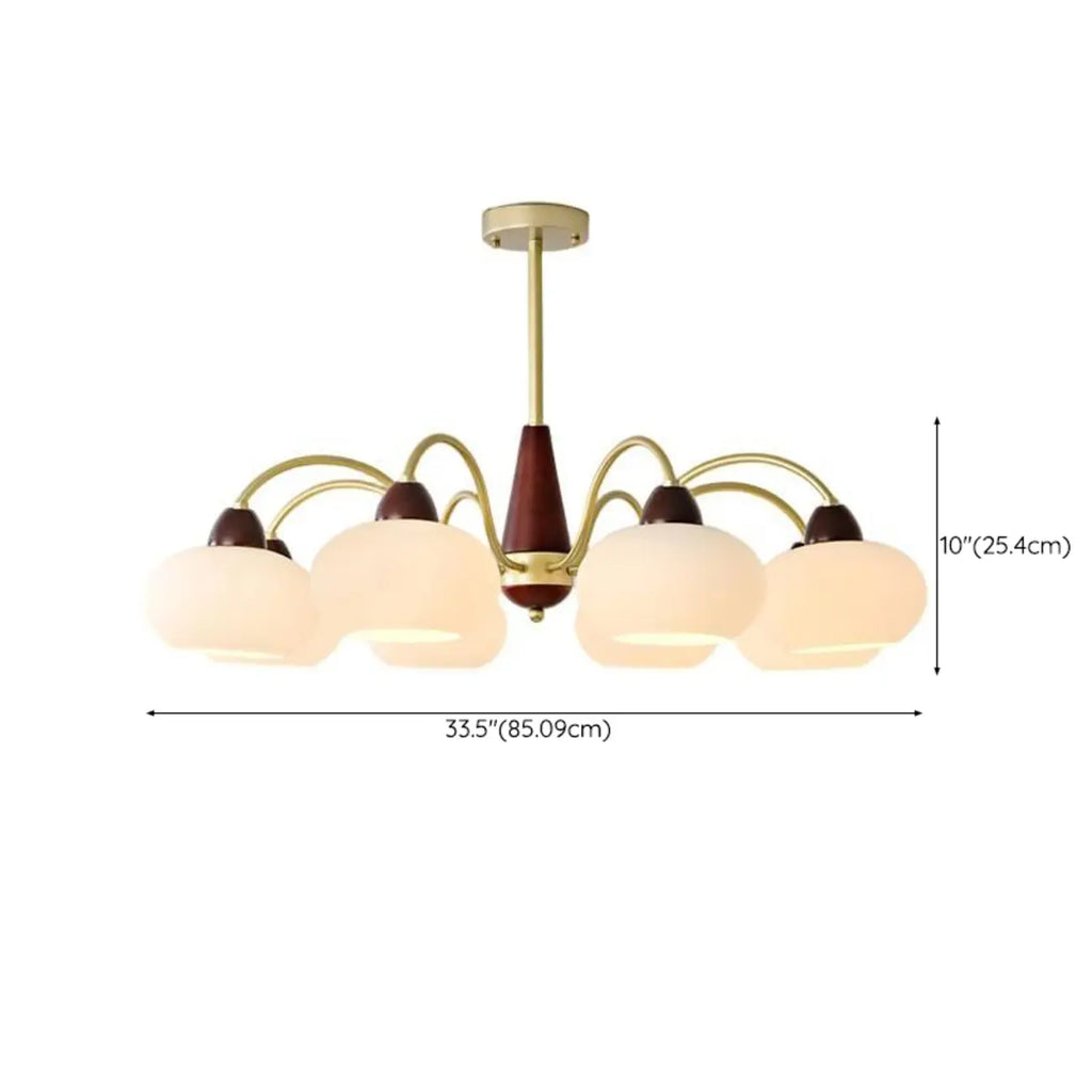 Lustre élégant classique avec abat-jour tambour en verre doré