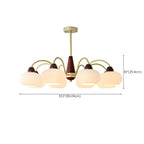 Lustre élégant classique avec abat-jour tambour en verre doré