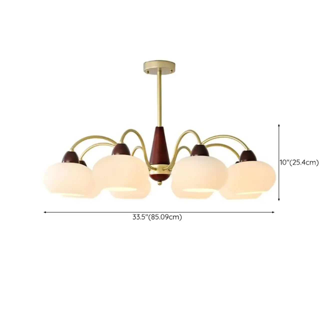 Lustre élégant classique avec abat-jour tambour en verre doré
