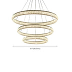 Lustre de luxe à anneaux dorés étagés en cristal et LED