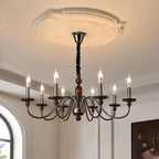 Lustre moderne noir à 6/8 lumières de type candélabre, à intensité variable