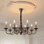 Lustre moderne noir à 6/8 lumières de type candélabre, à intensité variable