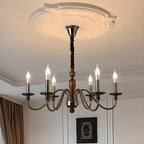 Lustre moderne noir à 6/8 lumières de type candélabre, à intensité variable