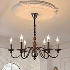 Lustre moderne noir à 6/8 lumières de type candélabre, à intensité variable