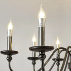 Lustre moderne noir à 6/8 lumières de type candélabre, à intensité variable