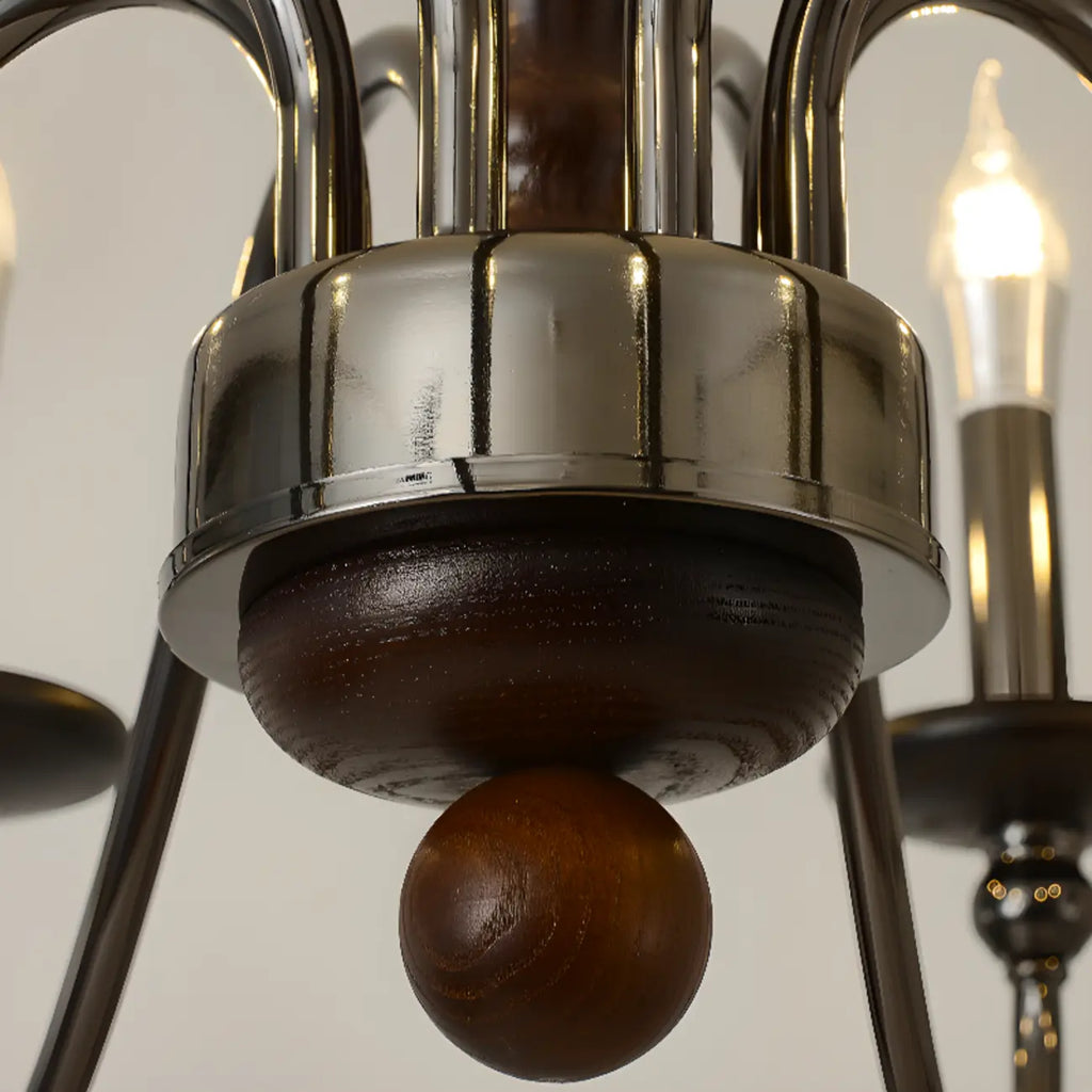Lustre moderne noir à 6/8 lumières de type candélabre, à intensité variable