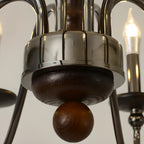 Lustre moderne noir à 6/8 lumières de type candélabre, à intensité variable