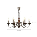 Lustre moderne noir à 6/8 lumières de type candélabre, à intensité variable