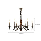 Lustre moderne noir à 6/8 lumières de type candélabre, à intensité variable