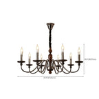 Lustre moderne noir à 6/8 lumières de type candélabre, à intensité variable