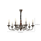 Lustre moderne noir à 6/8 lumières de type candélabre, à intensité variable