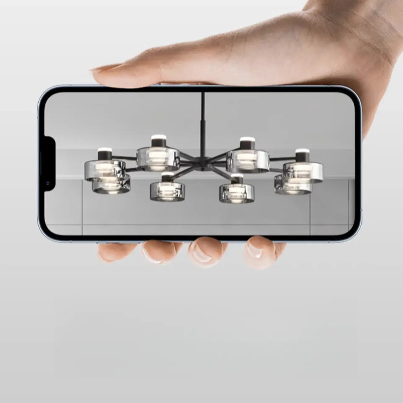 Lustre moderne rond en verre noir avec LED