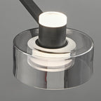 Lustre moderne rond en verre noir avec LED