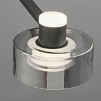 Lustre moderne rond en verre noir avec LED