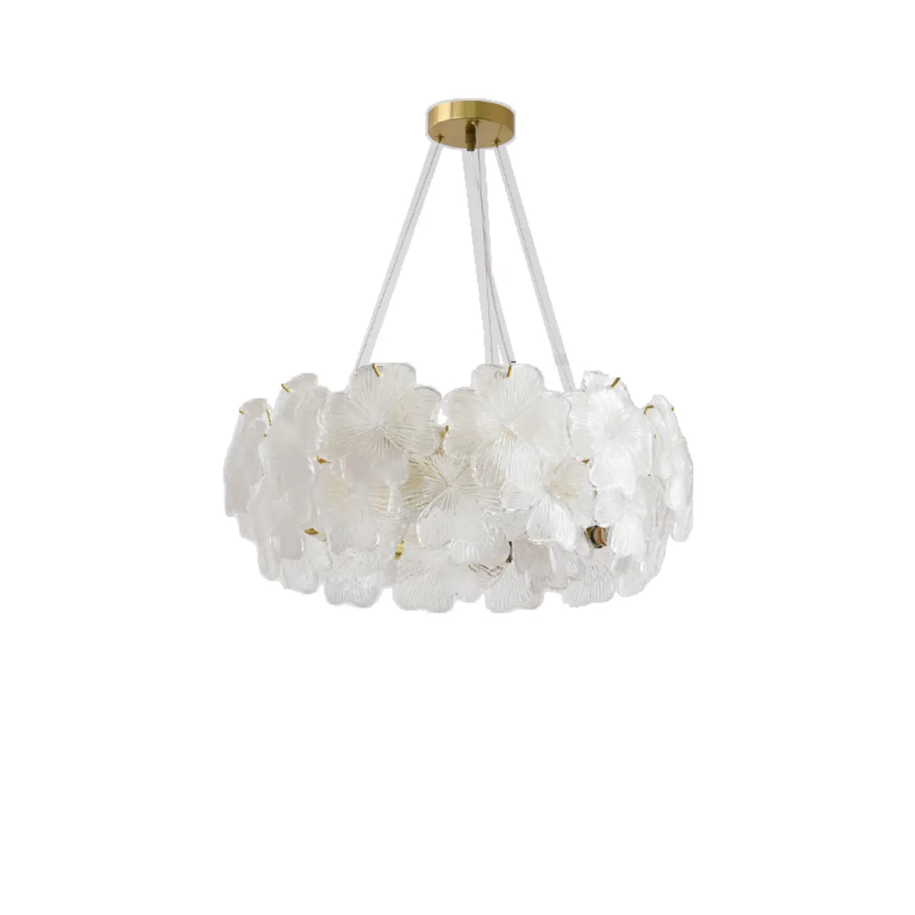 Lustre élégant en verre à motif floral rond et ornemental