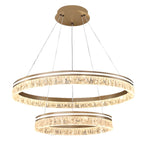 Lustre circulaire moderne en métal doré à LED