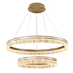 Lustre circulaire moderne en métal doré à LED