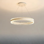 Lustre circulaire moderne en métal doré à LED