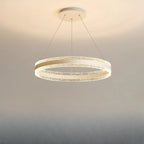 Lustre circulaire moderne en métal doré à LED