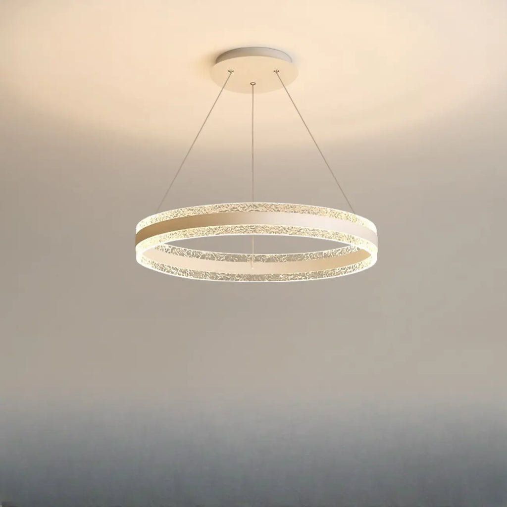 Lustre circulaire moderne en métal doré à LED